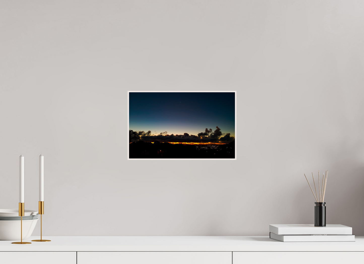 32 x 20 cm, 4. ArtBox bois Erable blanc Ciel au crépuscule sur l'horizon