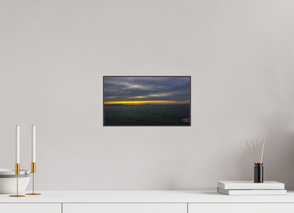 32 x 18 cm, ArtBox bois Aulne brun 16:9 Horizon sur l'Océan au Crépuscule
