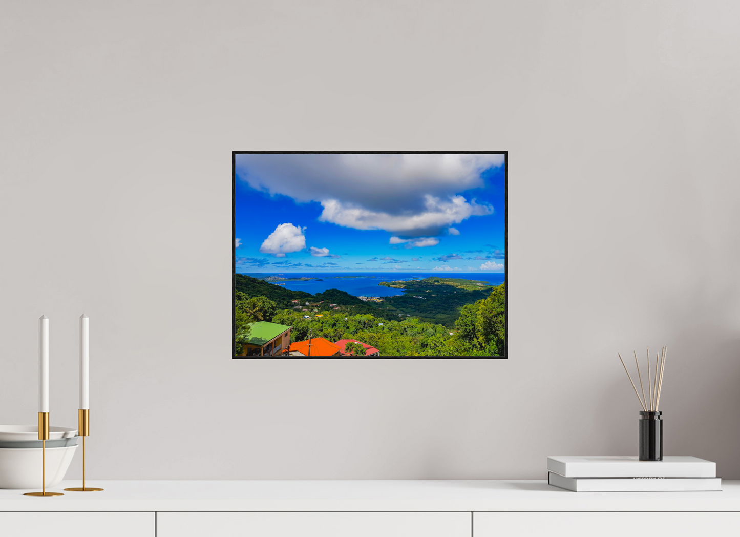 40 x 30 cm, 2. ArtBox bois Chêne noir Vue Panoramique sur une Baie