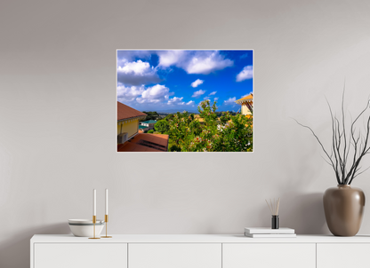 80 x 60 cm, 4. ArtBox bois Erable blanc Vue Panoramique sur des Toits de Maisons