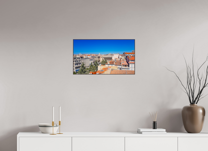 64 x 36 cm, ArtBox bois Aulne brun 16:9 Toits en Tuiles d'une Ville Historique