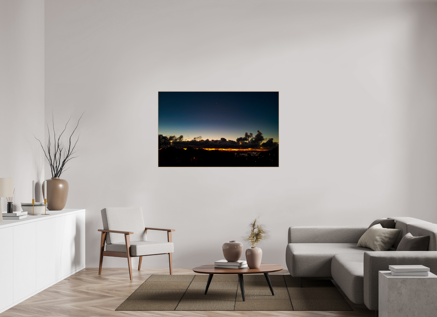 144 x 90 cm, 5. ArtBox bois Chêne nature Ciel au crépuscule sur l'horizon