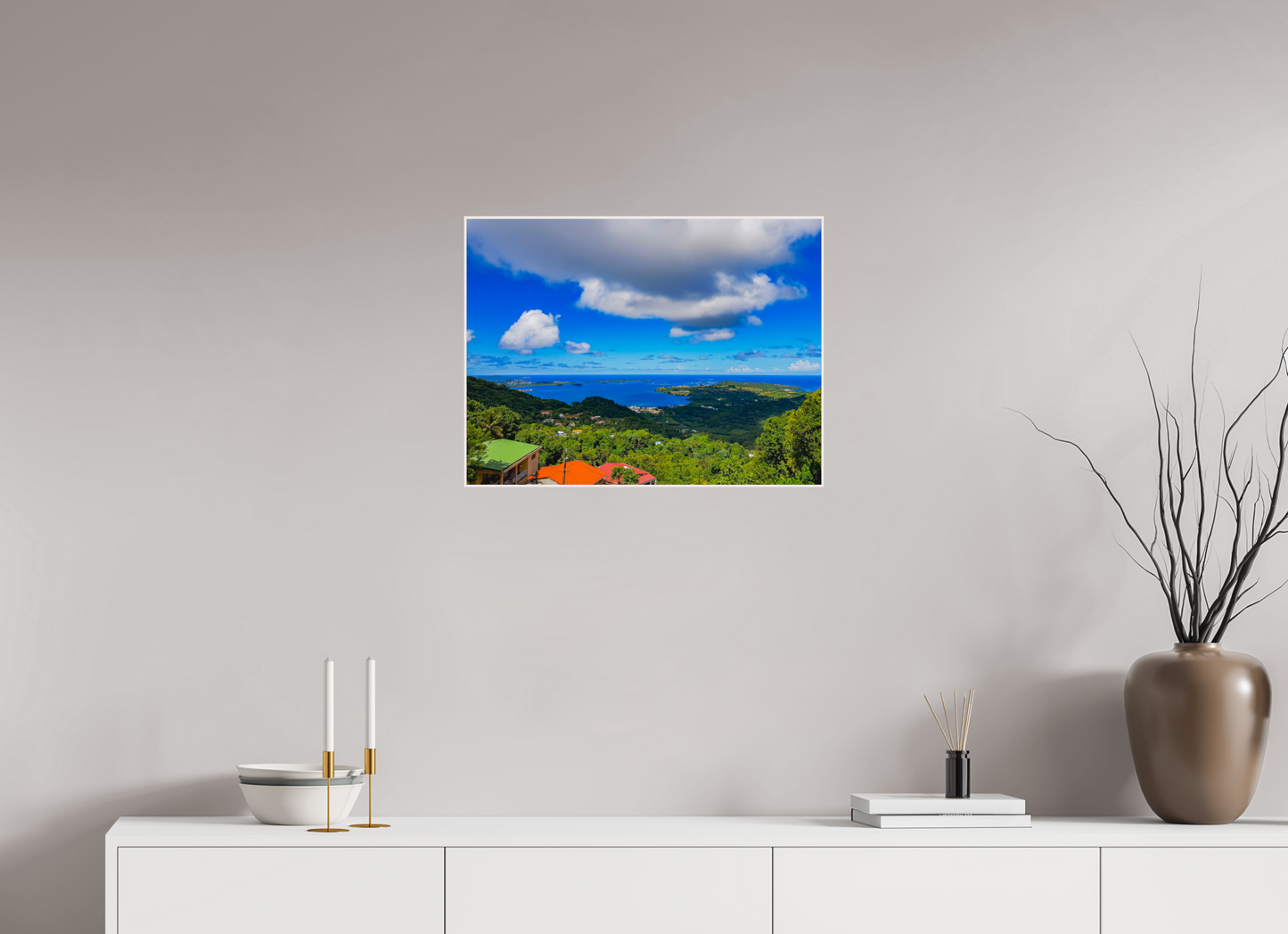 60 x 45 cm, 4. ArtBox bois Erable blanc Vue Panoramique sur une Baie
