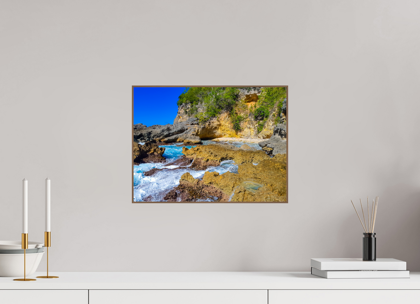 40 x 30 cm, 6. ArtBox bois Noyer Crique Cachée aux Falaises