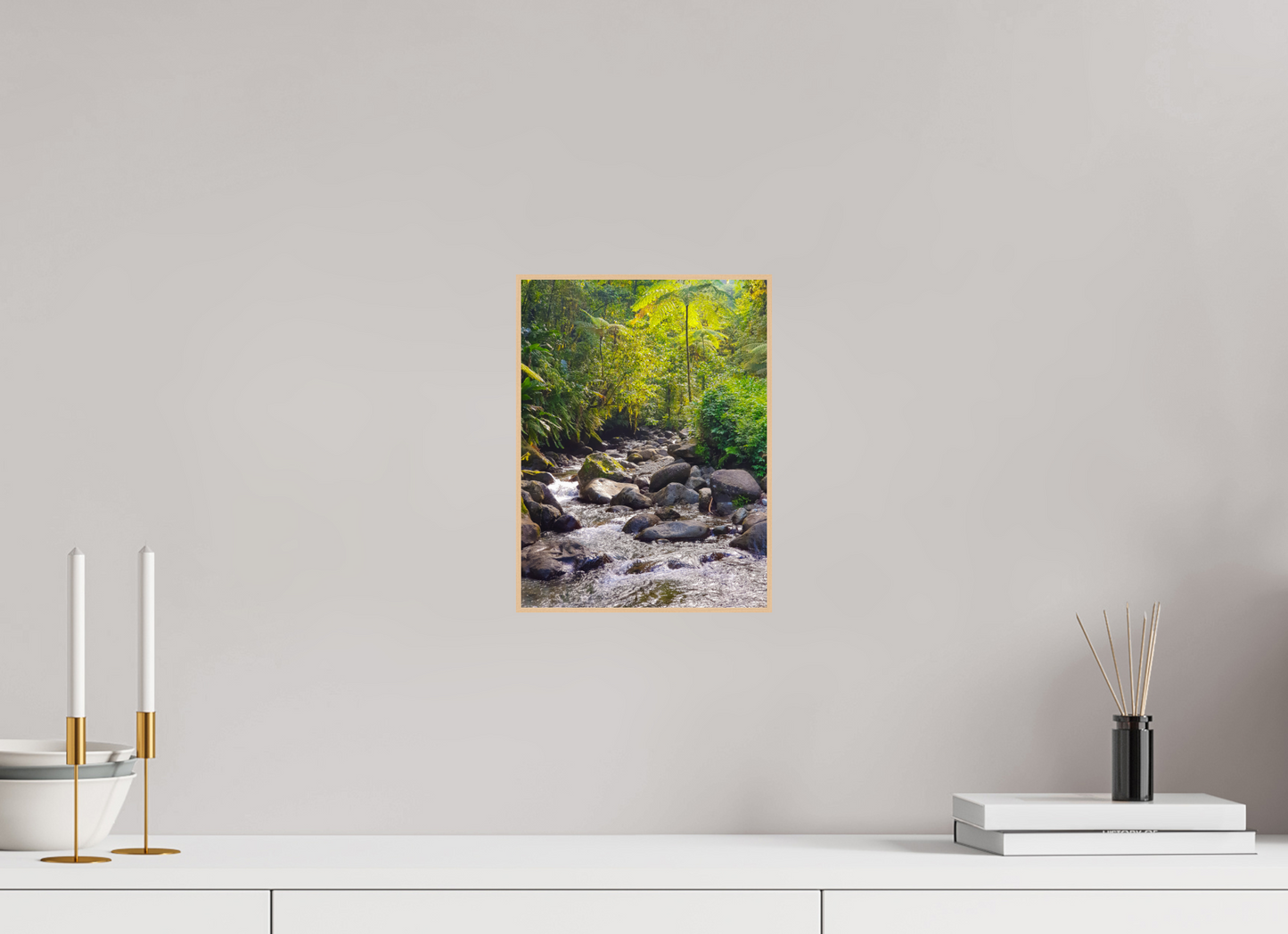 21 x 28 cm, 3. ArtBox bois Erable nature Petit Rivière Traversant la Forêt