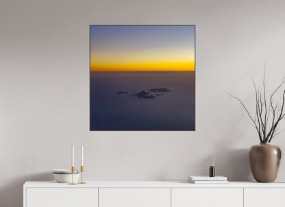 80 x 80 cm, ArtBox bois Aulne brun Vue Aérienne des Îles des Saintes