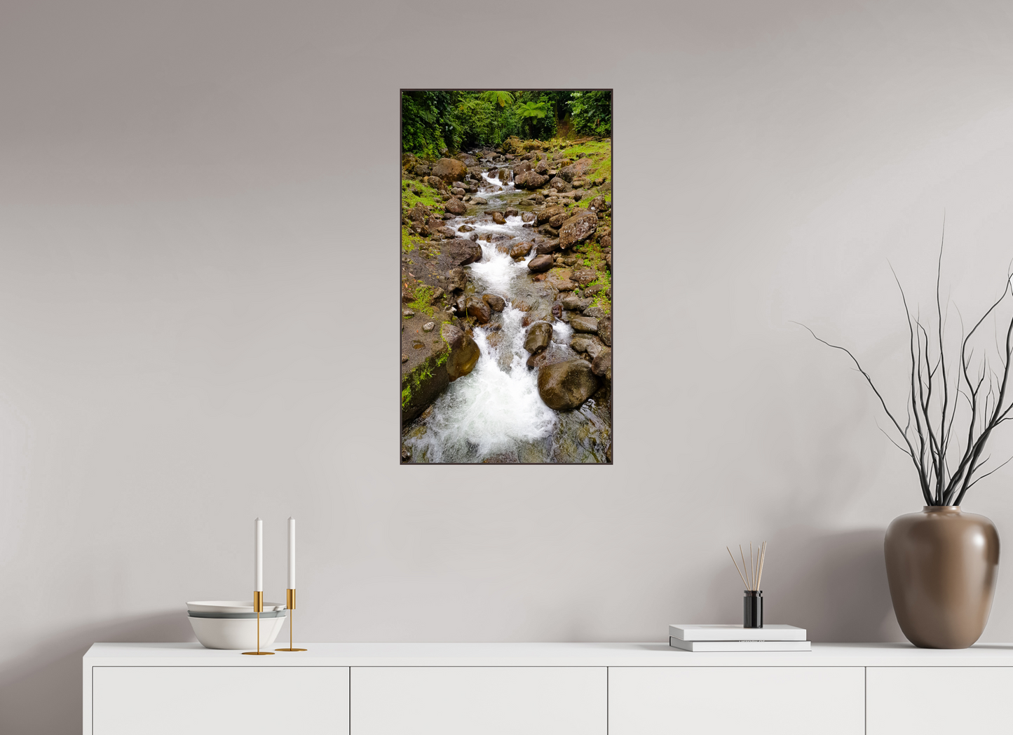 45 x 80 cm, ArtBox bois Aulne brun 16:9 Le Murmure de l'Eau Vive