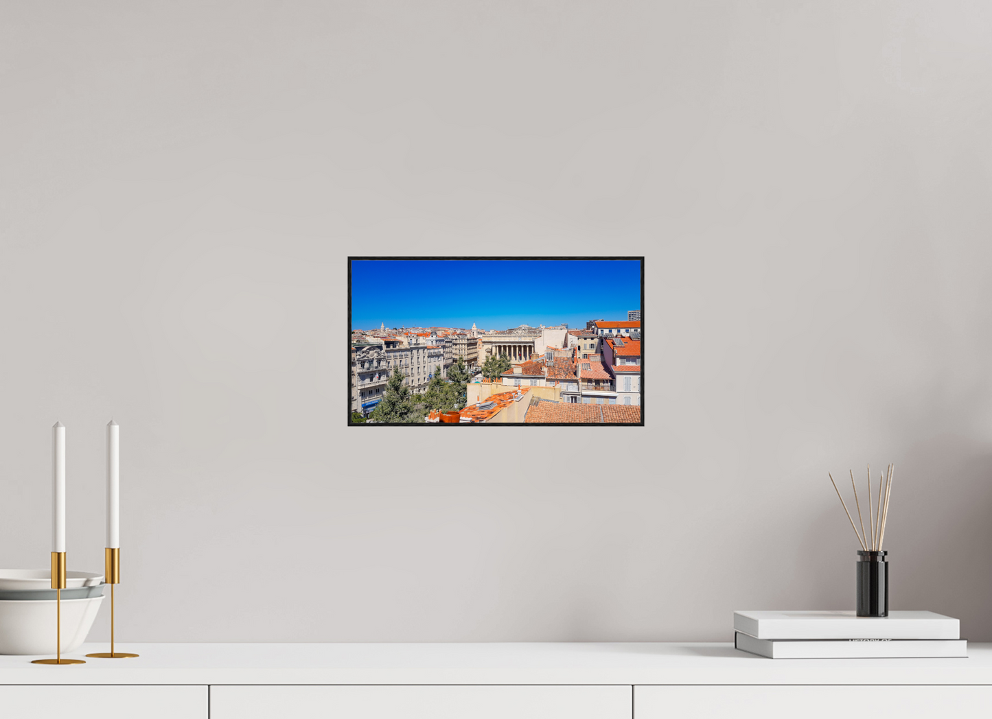 32 x 18 cm, 2. ArtBox bois Chêne noir Toits en Tuiles d'une Ville Historique