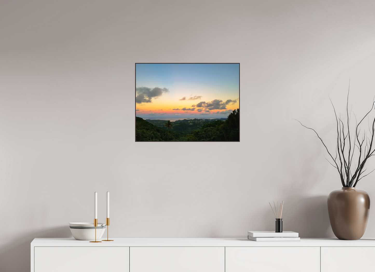 60 x 45 cm, ArtBox bois Aulne brun Coucher de Soleil Tropical