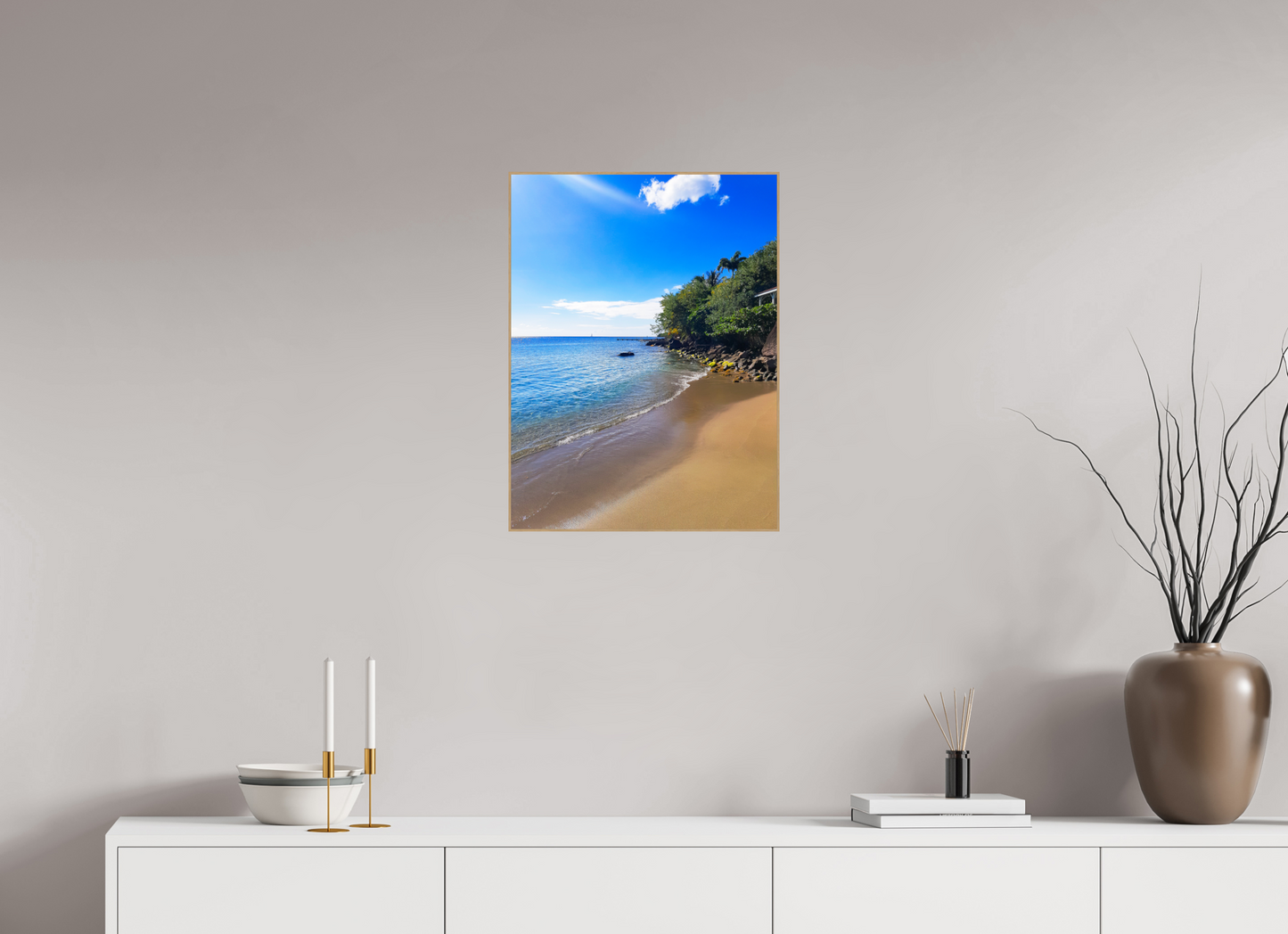 45 x 60 cm, 5. ArtBox bois Chêne nature Plage Secrète Tropicale
