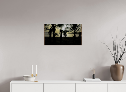 64 x 36 cm, 6. ArtBox bois Noyer Silhouette de Palmiers sur une Plage