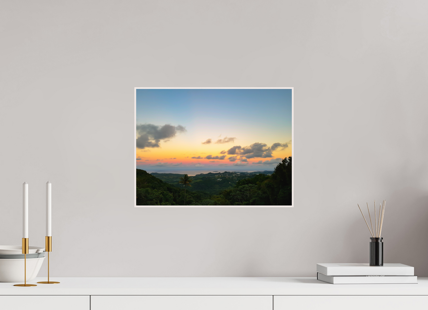 40 x 30 cm, 4. ArtBox bois Erable blanc Coucher de Soleil Tropical